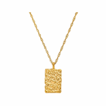Load image into Gallery viewer, Molten Gold Rectangle Charm Pendant
