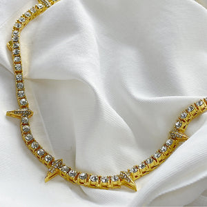 Crystal Spike Tennis Necklace