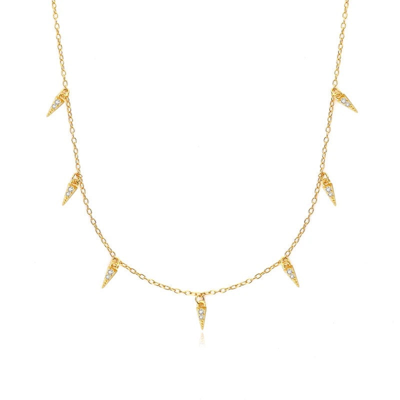 Mini Spike Crystal Station Necklace