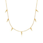 Load image into Gallery viewer, Mini Spike Crystal Station Necklace
