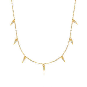 Mini Spike Crystal Station Necklace