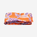Load image into Gallery viewer, Farrah Lightweight Cotton Scarf - Orange/Purple, Floral Print: One-size
