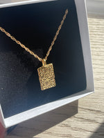 Load image into Gallery viewer, Molten Gold Rectangle Charm Pendant
