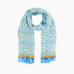 Load image into Gallery viewer, Bree Lightweight Scarf - Blue, Moroccan Tiles: One-size
