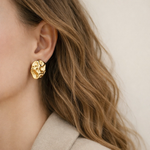 Load image into Gallery viewer, Molten Gold Statement Earrings
