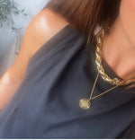 Load image into Gallery viewer, Gold Talisman Sun Pendant
