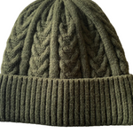 Load image into Gallery viewer, KHAKI CABLE KNIT BEANIE
