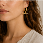 Load image into Gallery viewer, Gold T - Bar Hoops

