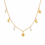 Load image into Gallery viewer, Luna Pearl Station Necklace
