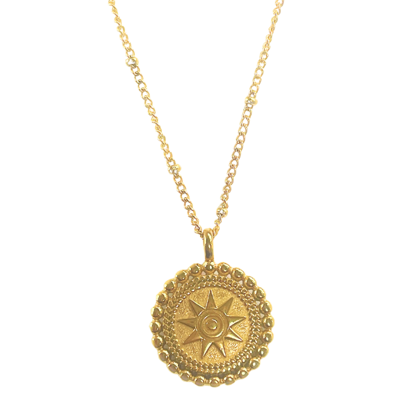 Sunburst Coin Necklace