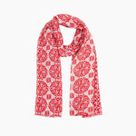 Load image into Gallery viewer, Marcie Lightweight Scarf - Red, Floral Mosaic: One-size
