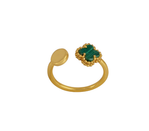 MALACHITE CLOVER RING - MADE TO ORDER