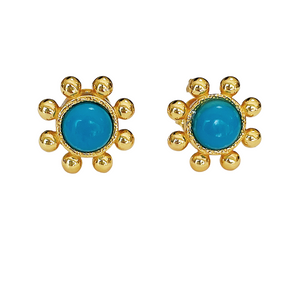 Turquoise Sol Stud Earrings