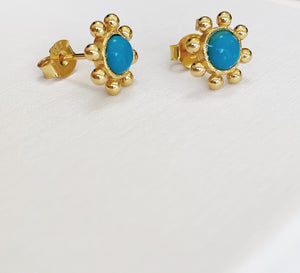 Turquoise Sol Stud Earrings