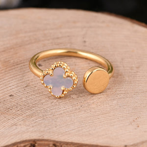 MOTHER OF PEARL CLOVER RING